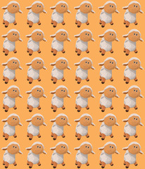  Bright background with plush lambs