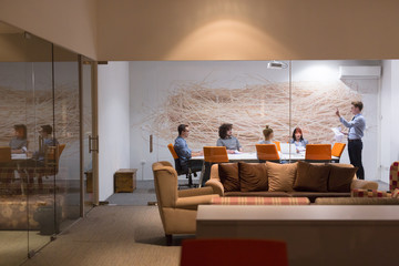 Business Team At A Meeting at modern office building