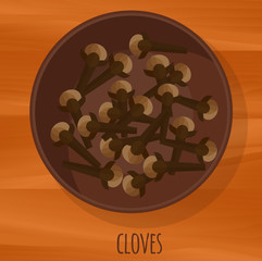 Cloves flat design vector icon. 