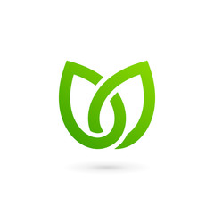 Eco leaves tulip logo icon design template elements
