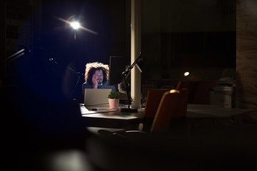 businessman relaxing at the desk