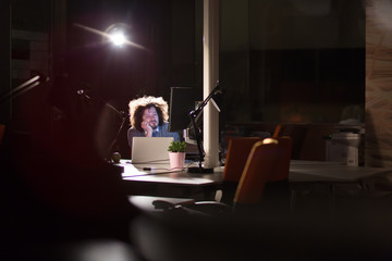 businessman relaxing at the desk