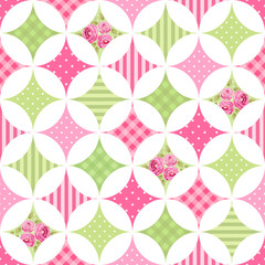 Cute seamless vintage pattern as patchwork in shabby chic style ideal for kitchen textile or bed linen fabrics