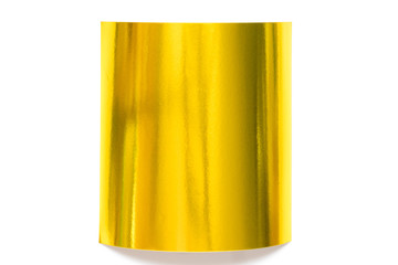 Gold color paper sheet on white background used for decoration or design element