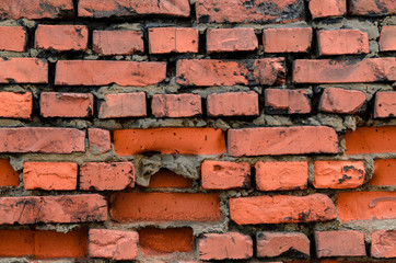 Old red brick wall texture