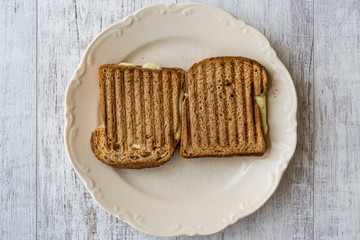 Turkish Toast (tost) with melted cheese and salami