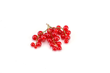 Ripe red currant isolated on white