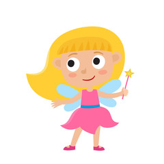 Vector set of cute cartoon kid in colorful halloween costume: fa