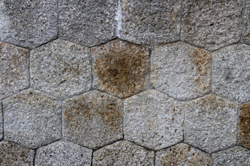 背景素材、六角形の石
