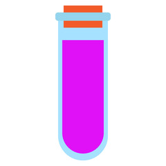 Test tube icon, vector illustration flat style design isolated on white. Colorful graphics