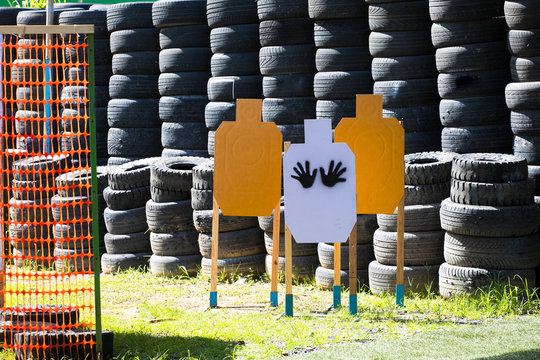 paper Gun target  at Shooting range