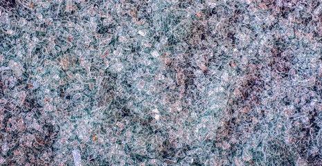 A pile of broken glass