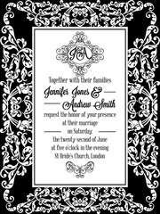 Vintage delicate formal invitation card 