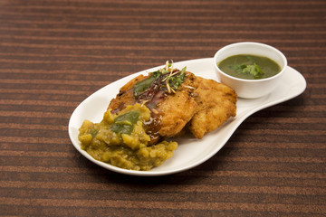 Aloo tikki or fried potato balls or chaat,Indian food