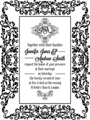 Vintage delicate formal invitation card 
