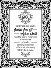 Vintage delicate formal invitation card 