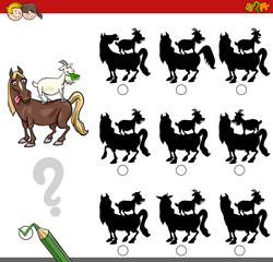 shadow game activity with farm animals