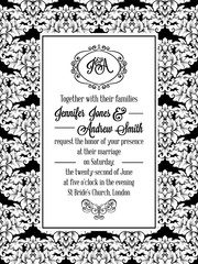 Vintage delicate formal invitation card 