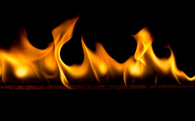 Strip of fire on a black background