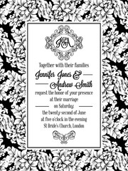 Vintage delicate formal invitation card 