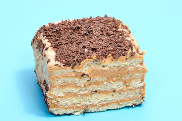 biscuit Swiss roll isolated on background