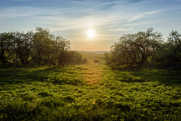 Fototapeta na wymiar Erzgebirge Landschaft Natur Sonnenuntergang