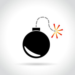 bomb icon on white background