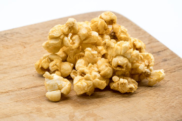 Popcorn corn caramel macro image