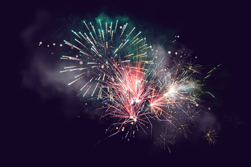 Abstract background. Fireworks circle blur. Colorful in celebration