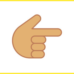 Point right hand gesture color icon