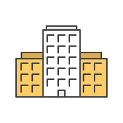Multi-storey building color icon