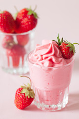 Soft homemade whipped berry ice cream