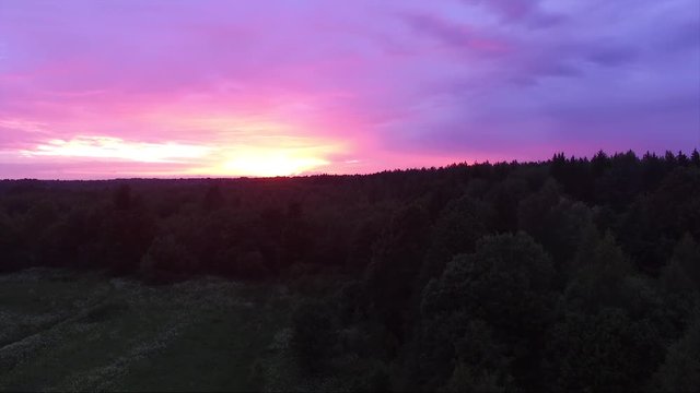 Unbeliveable sunset in Russia near the city of Pskov