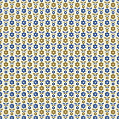 Floral pattern in blue and brown