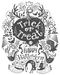 Hand drawn Halloween lettering quote