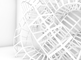 Abstract white digital background, wire knot