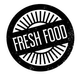 Fresh Food rubber stamp. Grunge design with dust scratches. Effects can be easily removed for a clean, crisp look. Color is easily changed.