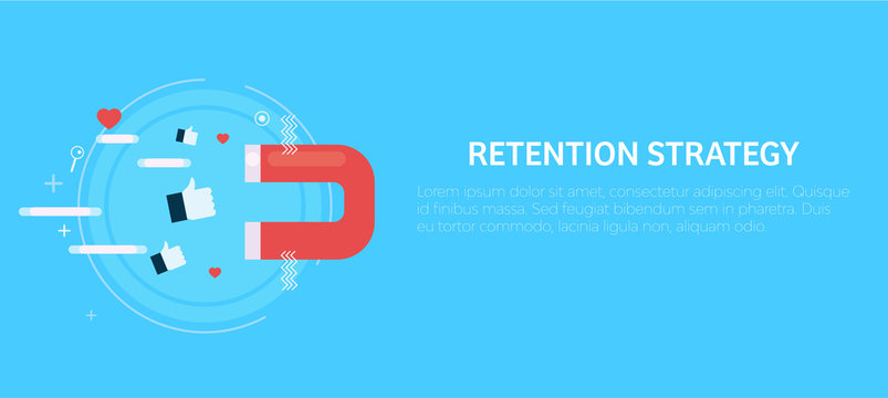 Retention strategy. Magnet attracts the likes