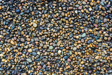 Colorful pebble of stone wall