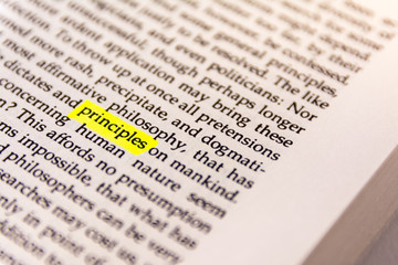 Book Highlighted Word Yellow Fluorescent Marker Paper Old Keyword Principles