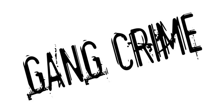 Gang Crime rubber stamp. Grunge design with dust scratches. Effects can be easily removed for a clean, crisp look. Color is easily changed.