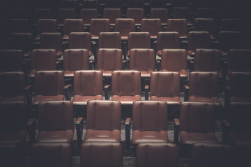 Fototapeta premium The theater chairs in concert hall.
