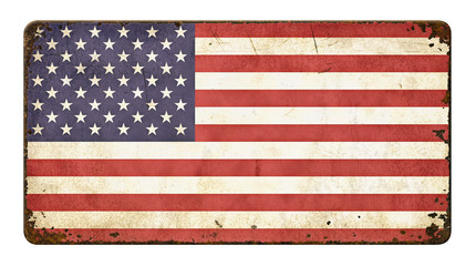 Altes verrostetes Blechschild - Flagge USA