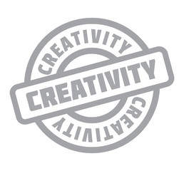 Creativity rubber stamp. Grunge design with dust scratches. Effects can be easily removed for a clean, crisp look. Color is easily changed.