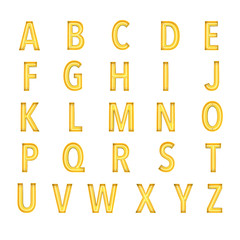 Glowing neon style letter alphabet. 3D rendering