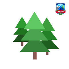 Fototapeta premium Camping summer compass icon. Outdoor camp tourism. Isolated vector illustration in cartoon style