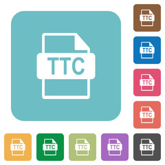 TTC file format rounded square flat icons
