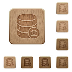 Database snapshot wooden buttons