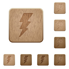 Lightning energy wooden buttons