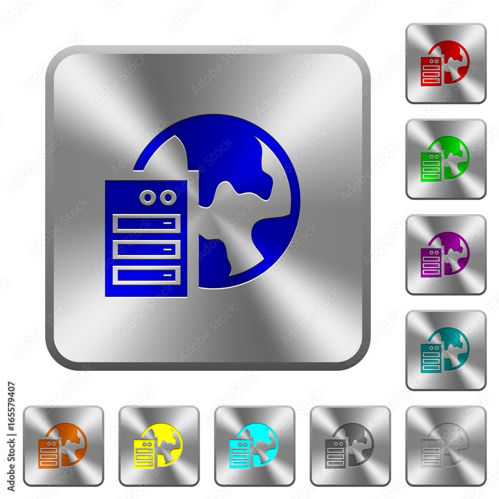 Poster web hosting rounded square steel buttons
